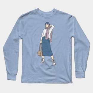 Blue Cap Long Sleeve T-Shirt